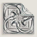 HERMES La Promenade du Matin Bandana double face scarf 140 | Hermès silk scarf (black and white)