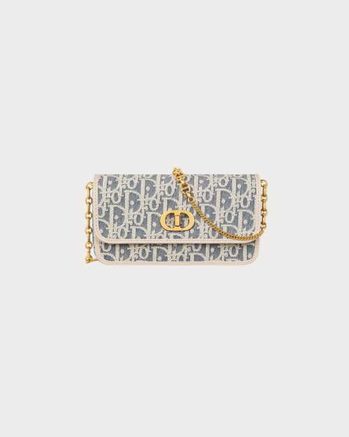 CHRISTIAN DIOR Small Miss Caro Pouch with Chain | Dior Handbag (Blue)