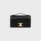 CELINE Medium Triomphe Folio in Shiny Calfskin | CELINE Handbag (Medium/Black)