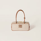 MIU MIU Beau Canvas and Leather Bag | Miu Miu Handbag (Off White)