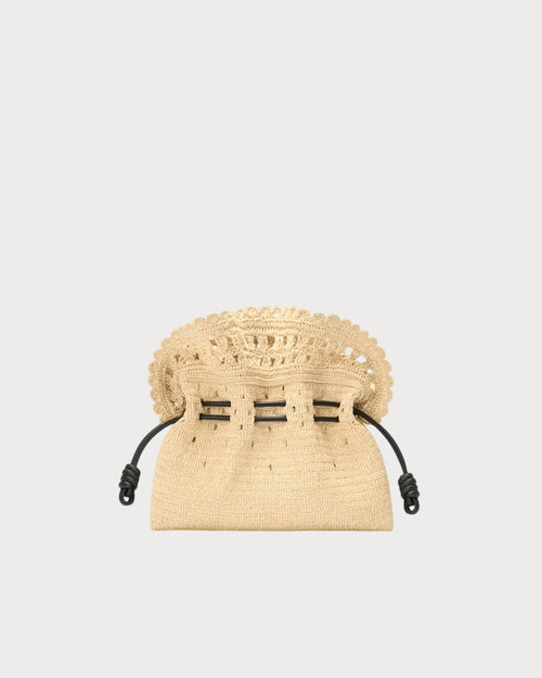 LOEWE Medium Flamenco Raffia Clutch | LOEWE Straw Bag (Brown)