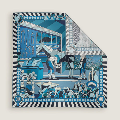 HERMES Pony Pit Stop double face scarf 90 | Hermès silk scarf (multicolor)