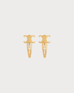 CELINE Set of 2 Snap Hair Clip in Brass | 賽琳 髮夾一套2件 (多色)