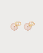 CHRISTIAN DIOR Dior Tribales Earrings Gold-Finish Metal with Iridescent Pink Resin Pearls and Pink Crystals | 迪奥耳环(粉红色)