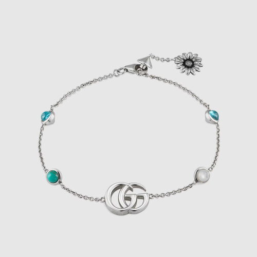 GUCCI GG Marmont Mother-of-Pearl Bracelet | 古馳 手鏈 (銀色)