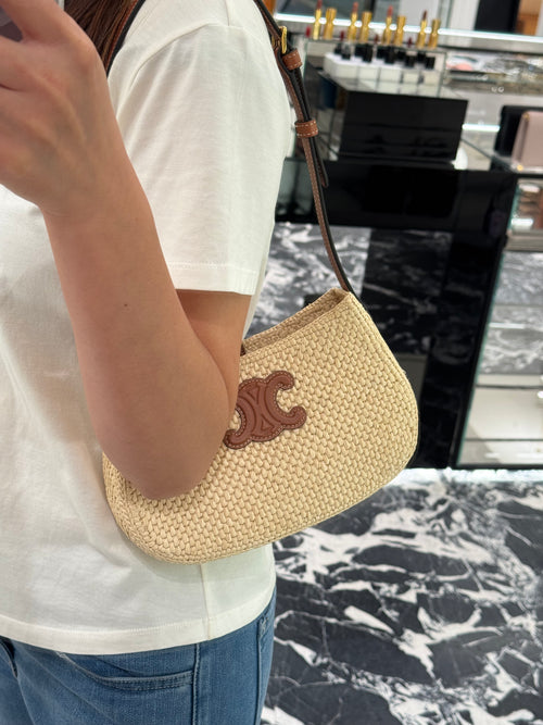 CELINE Medium Tilly Bag Raffia | Celine Straw Bag (Brown)