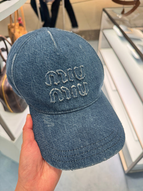 MIU MIU Denim Baseball Cap Navy | Miu Miu Baseball Cap (Blue)