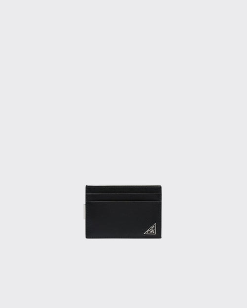 PRADA 2MC047 Men's Saffiano Leather Money Clip Card Holder | Prada Men's Card Holder (Multiple Colors)