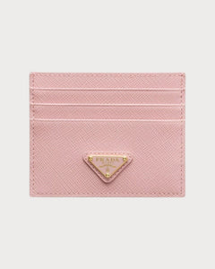 PRADA 1MC025 Saffiano Leather Triangle Logo Card Holder | Prada Card Holder (Multi-color)