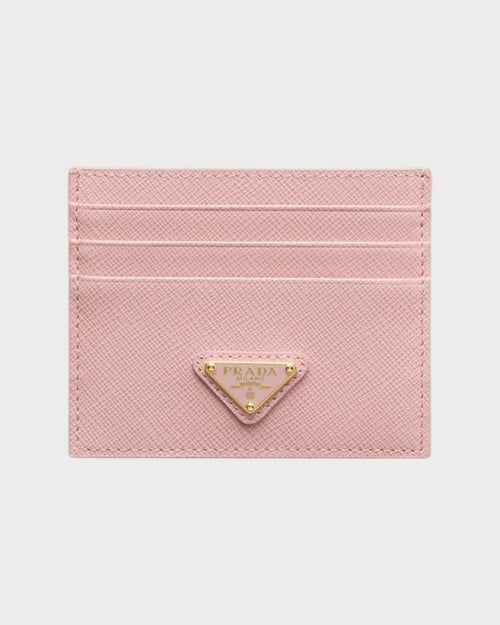 PRADA 1MC025 Saffiano Leather Triangle Logo Card Holder | Prada Card Holder (Multi-color)