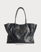 BALENCIAGA Women's Le City Tote Bag Lambskin(Medium/Black)