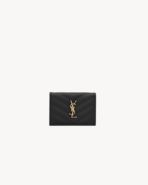 YSL SAINT LAURENT Cassandre Matelasse Business Card Case In Grain Leather | 聖羅蘭 銀包 (黑色)