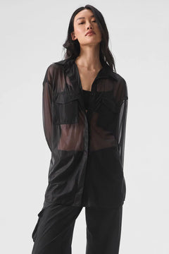 ALO YOGA Sheer Effusion Button Down Long Sleeve | 透膚長袖襯衫 (多色) - LondonKelly 英國名牌代購
