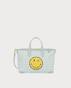 ANYA HINDMARCH I Am A Plastic Bag XS Wink Zipped Cross - body Tote | 安雅·希德玛芝 I Am A Plastic Bag XS Wink 拉链斜背托特包(霜白色) - LondonKelly 英国名牌代购