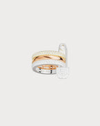 APM MONACO A22271XTRH Love, Smile, Bonheur Triple Hoop Safety Pin Ring | 三環安全別針戒指 (銀色金色及玫瑰金) - LondonKelly 英國名牌代購