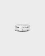 APM MONACO A22677OX Double Line Pave Ring | 雙排鑲石戒指 (銀色) - LondonKelly 英國名牌代購
