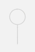 APM MONACO AC6777OX Pave Meteorites & Circles Y - drop Choker | 鋪鑽與圓圈 Y 字垂墜頸鍊 (銀色) - LondonKelly 英國名牌代購