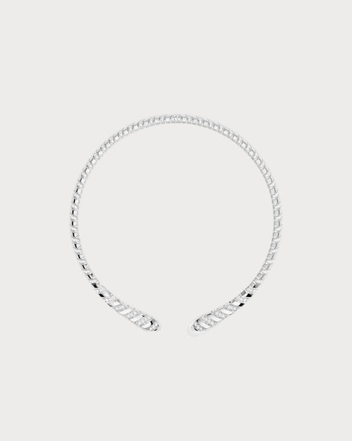 APM MONACO AC8141OX Kaa Wrap - Around Choker | 纏繞式頸鏈 (銀色) - LondonKelly 英國名牌代購