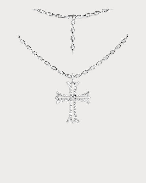 APM MONACO AC8233OX Cross Chain Necklace | 十字鏈條項鍊(銀色) - LondonKelly 英國名牌代購