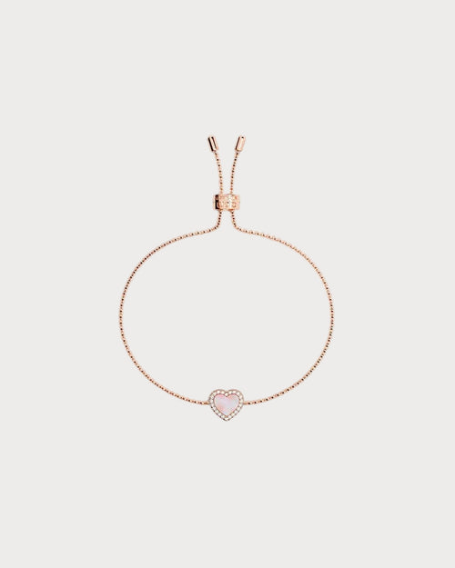 APM MONACO PB4380XNAC Pink Nacre Heart Adjustable Bracelet | 粉色珍珠母愛心可調手鏈 (玫瑰金) - LondonKelly 英國名牌代購