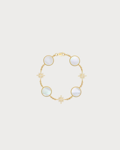 APM MONACO YB5754XNA White Nacre Meteorites Bracelet | 白色珍珠母流星手鏈 (黃金色) - LondonKelly 英國名牌代購