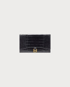 BALENCIAGA Hourglass Flat Pouch with Flap | 巴黎世家 手袋 (黑色) - LondonKelly 英國名牌代購