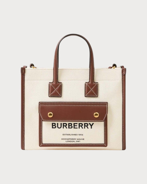 BURBERRY Freya Tote Calfskin(Mini/White) - LONDONKELLY 英国名牌代购