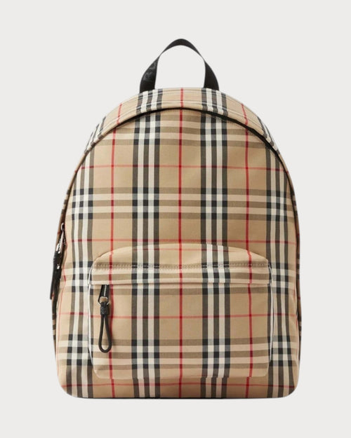 BURBERRY Men's Check Backpack | 博柏利 男仕背囊 (米色) - LONDONKELLY 英國名牌代購