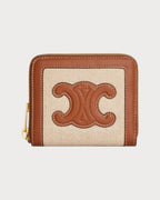 CELINE Compact Zipped Wallet Cuir Triomphe | 賽琳 拉鏈銀包 (啡色) - LONDONKELLY 英國名牌代購