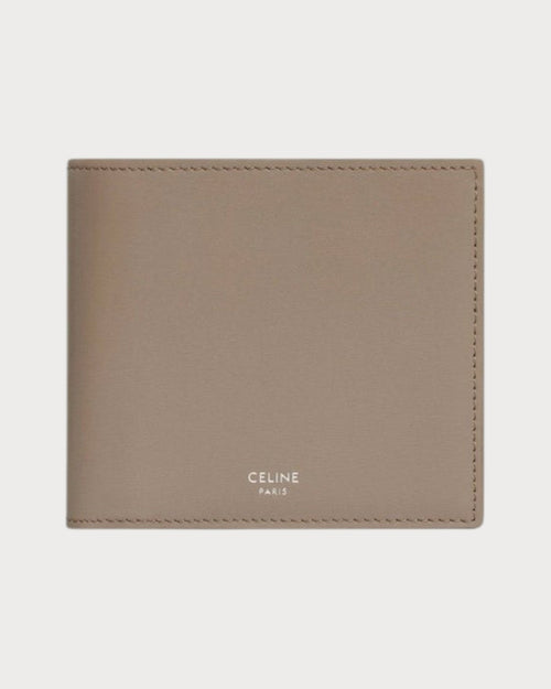 CELINE Men's Bi - Fold Wallet with Coin Compartment | 赛琳 男仕银包 (烟灰褐色) - LONDONKELLY 英国名牌代购