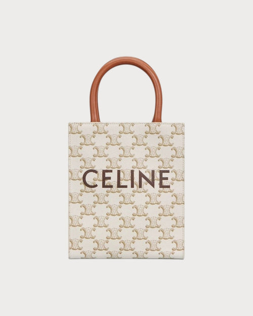 CELINE Vertical Cabas Canvas Tan Triomphe Canvas(Mini/2 Colors) - LONDONKELLY 英國名牌代購