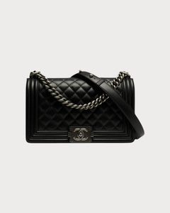 CHANEL A67085 Boy Chanel Grained Calfskin Medium | 香奈兒 手袋 (黑色) - LONDONKELLY 英國名牌代購