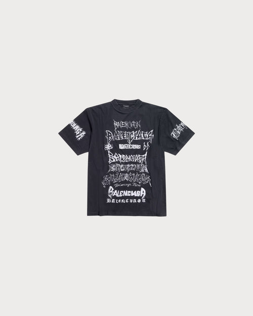 BALENCIAGA Men's DIY Metal T-Shirt Large Fit In Black/White | 巴黎世家 男仕上衣 (黑色)