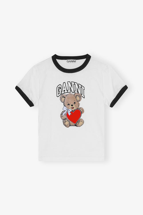 GANNI White Basic Jersey Bear T-shirt | 短袖熊仔上衣 (白色) - LondonKelly 英國名牌代購