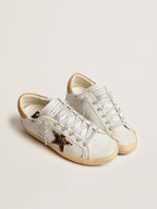 GOLDEN GOOSE Women's Super - Star in nappa leather with pony skin star and suede heel tab | 黃金鵝 女款 Super - Star 採用納帕皮革,搭配小馬皮星星與麂皮後跟標籤(煙草色) - LondonKelly 英國名牌代購