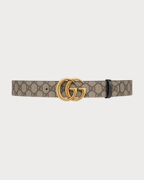 GUCCI GG Marmont Reversible Belt | 古馳 皮帶 (3.7CM/啡黑色) - LondonKelly 英國名牌代購