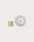 HERMES Mosaique au 24 Gold Coffee Cup and Saucer | 爱马仕 咖啡杯套装 (金色) - LondonKelly 英国名牌代购