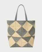 LOEWE Men's XL Puzzle Fold Tote in Raffia | 罗意威 男仕草编袋 (灰色) - LONDONKELLY 英国名牌代购