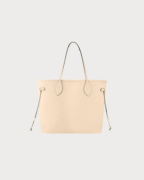 LOUIS VUITTON M45685 Neverfull MM Tote Bag Monogram Empreinte Leather | 路易威登 手提袋 (Cream)