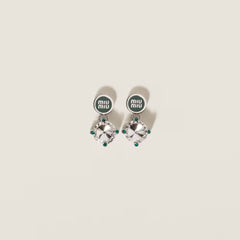 MIU MIU Metal Earrings with Crystals | 繆繆 耳環 (多色) - LondonKelly 英國名牌代購