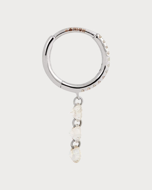 PERSEE White Gold and Diamond Danae Single Hoop Earring | 白金钻石达娜伊单圈耳环 (白金) - LondonKelly 英国名牌代购