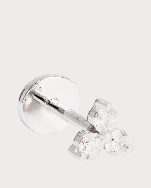 PERSEE White Gold and Diamond Triangle Single Earring | 白金鑽石三角單耳環 (白金) - LondonKelly 英國名牌代購