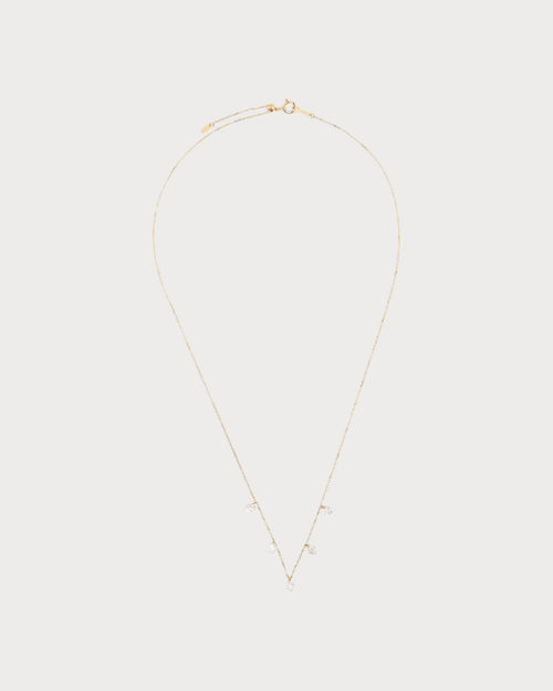PERSEE Yellow Gold and Diamond 5 - Stone Danae Necklace | 黃金鑽石五顆石頸鍊 (金色) - LondonKelly 英國名牌代購
