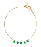 PERSEE Yellow Gold and Emerald 5 - Stone Hang Up Bracelet | 黃金綠寶石五石吊墜手鍊 (黃金) - LondonKelly 英國名牌代購