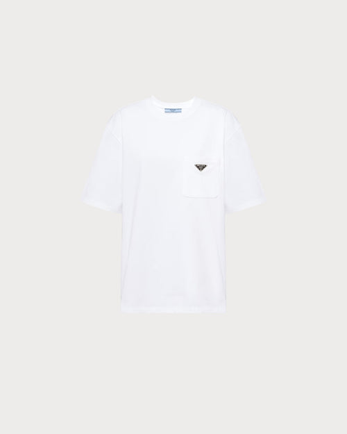 PRADA Women's White Jersey T-Shirt | 普拉达 女装上衣 (白色) - LondonKelly 英国名牌代购