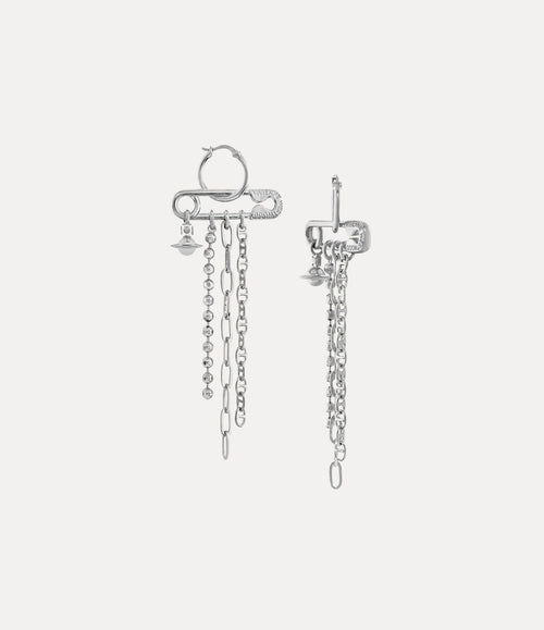 VIVIENNE WESTWOOD Ginetta Earrings Platinum | 西太后 耳環 (銀色) - LondonKelly 英國名牌代購