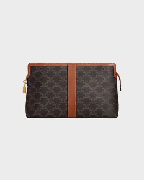 CELINE Lock Toiletry Poouch | 賽琳 化妝袋 (啡色老花)