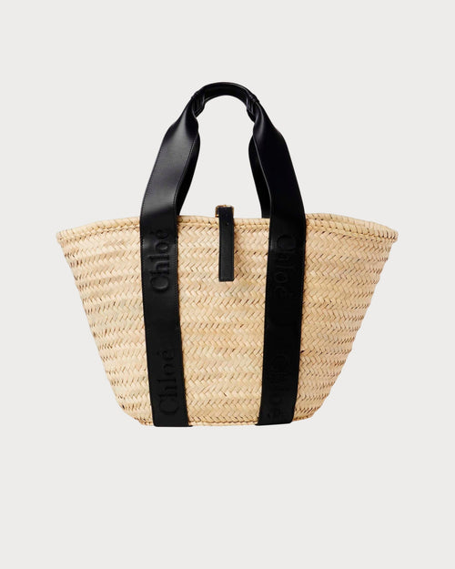 CHLOE Sense Medium Basket | 蔻依 草编袋 (Black)