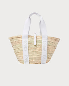 CHLOE Sense Medium Basket | 蔻依 草编袋 (White)