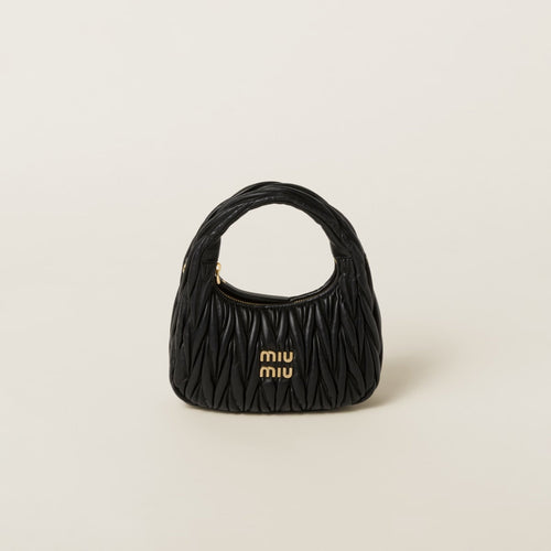 MIU MIU Wander Matelasse Nappa Leather Hobo Bag | 繆繆 腋下袋 (Black)